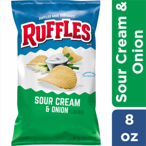 Calories in Ruffles Sour Cream & Onion Flavored Potato Chips