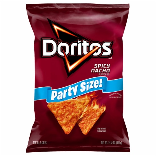 Doritos® Spicy Nacho Tortilla Party Size Chips Perspective: front