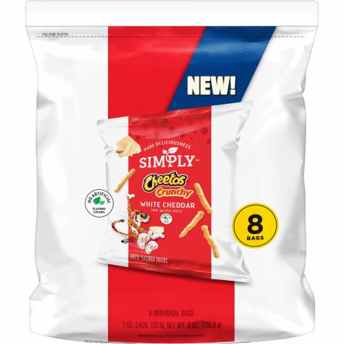 Cheetos® Simply™ Crunchy White Cheddar Cheese Flavored Snacks Perspective: front