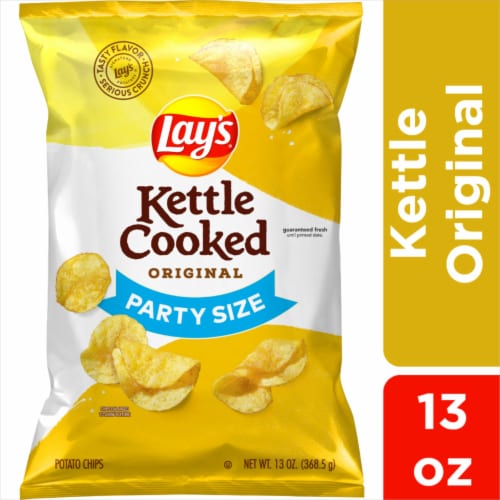 Lay's® Kettle Cooked Potato Chips Original Party Size Perspective: front