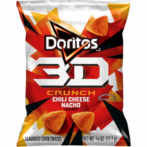 Doritos 3D Crunch Chili Cheese Nacho Flavored Corn Snacks Perspective: front
