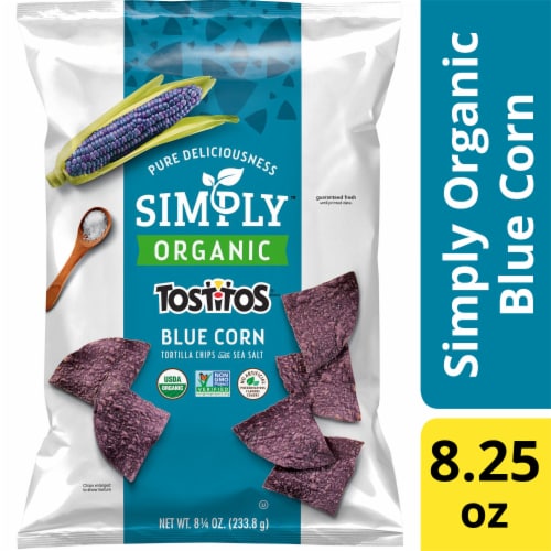 Tostitos® Simply Organic Non-GMO Blue Corn Tortilla Chips Perspective: front