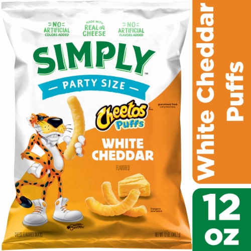 Simply Cheetos PUFFS White Cheddar Flavored Cheese Snacks 8 Oz (Pack of 3)