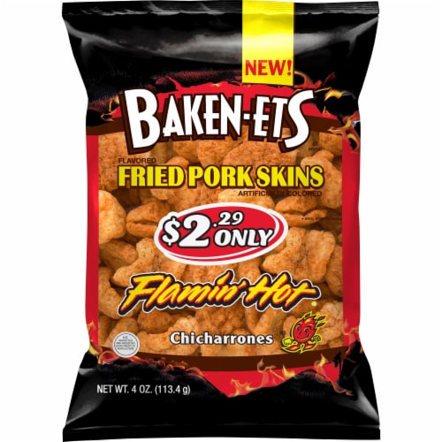 Baken-Ets® Flamin' Hot Fried Pork Skins Perspective: front