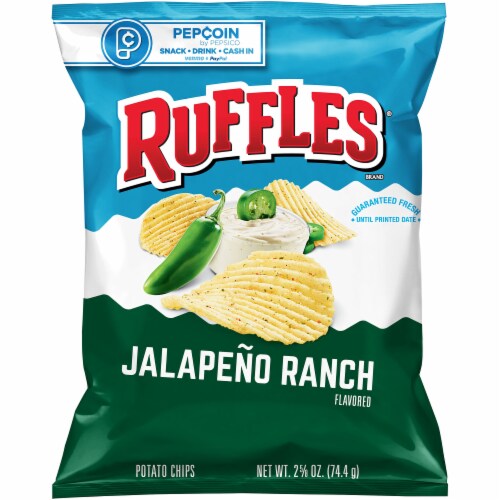 Ruffles Jalapeno Ranch Potato Chips Perspective: front