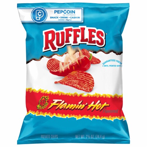 Ruffles® Flamin' Hot Potato Chips Perspective: front