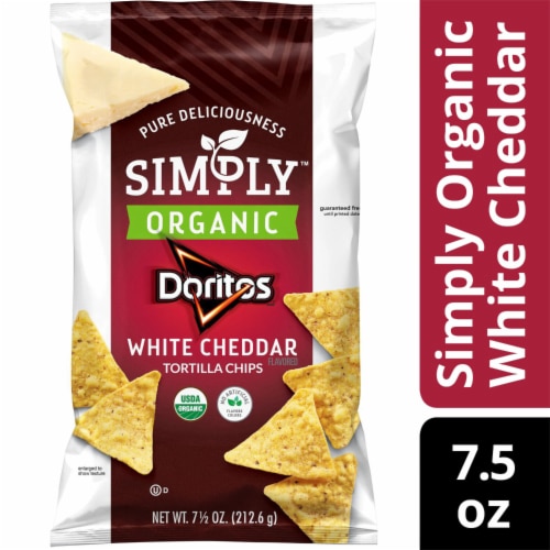 Doritos® Simply Organic White Cheddar Flavored Tortilla Chips Perspective: front