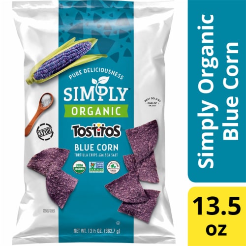 Tostitos® Simply Organic Blue Corn Tortilla Chips Party Size Perspective: front