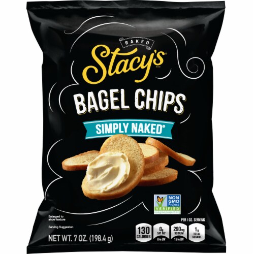 Stacy's® Simply Naked® Baked Bagel Chips Snacks Perspective: front