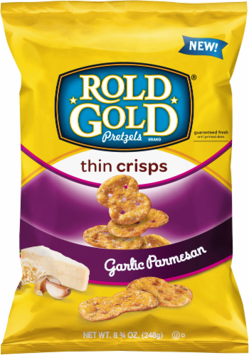 Rold Gold Garlic Parmesan Thin Pretzel Crisps Perspective: front