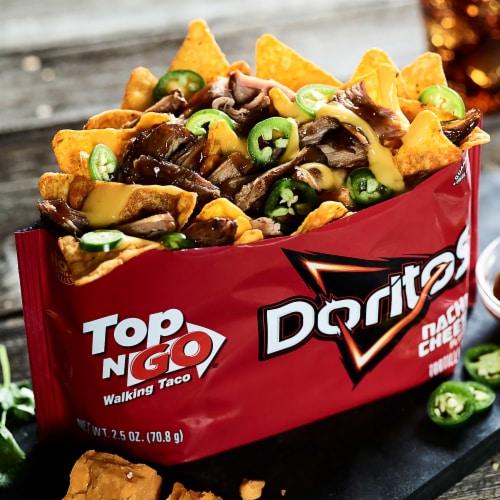 Doritos Top N Go Nacho Cheese Flavor Tortilla Chips, 2.5 Ounce -- 18 per case. Perspective: front