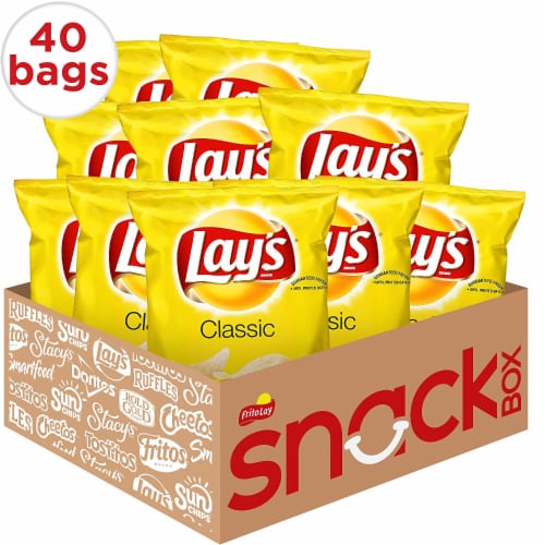 Lay's Classic Potato Chips, 1 Ounce (Pack of 40) Perspective: front