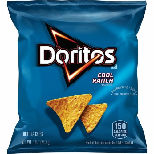Doritos Cool Ranch Flavored Tortilla Chips, 1 Ounce (Pack of 40) Perspective: front