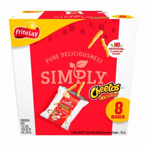 Cheetos Simply White Cheddar Snacks Pack Perspective: front