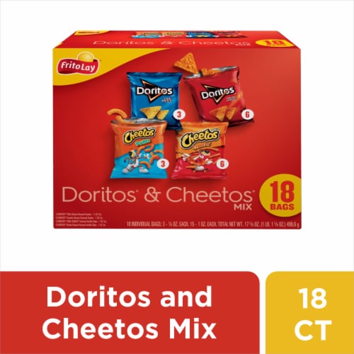 Cheetos Puffs and Doritos Nacho Cheese Tortilla Chips Bundle (2 ct