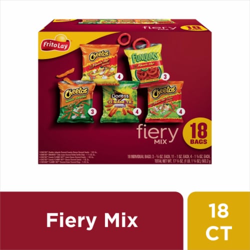 Frito-Lay® Fiery Mix Chips Variety Pack Perspective: front
