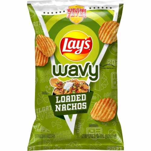 Lay's® Loaded Nachos Wavy Potato Chips Perspective: front
