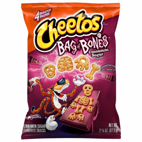 Cheetos Bag of Bones Cinnamon Sugar Snack Perspective: front