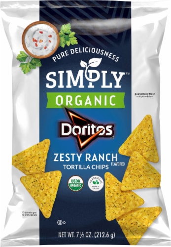Doritos® Simply™ Organic Zesty Ranch Tortilla Chips Perspective: front
