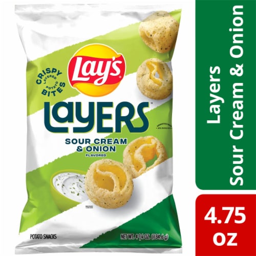 Lay's Layers Sour Cream & Onion Flavored Potato Snacks Perspective: front