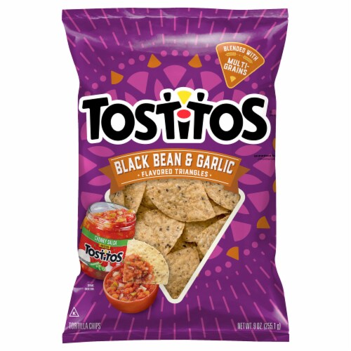 Tostitos® Black Bean and Garlic Tortilla Chips Perspective: front