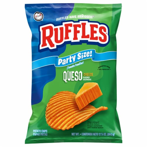 Ruffles® Queso Potato Chips Party Size Perspective: front