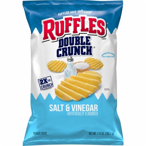 Ruffles® Salt & Vinegar Double Crunch® Potato Chips Perspective: front