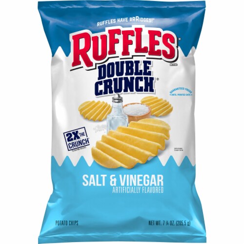 Ruffles® Salt & Vinegar Double Crunch® Potato Chips Perspective: front