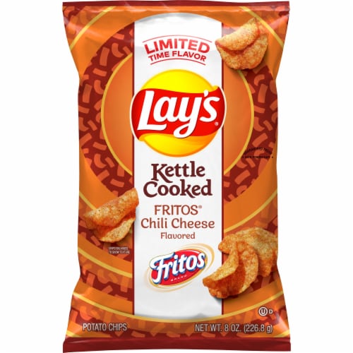 Lay's® Kettle Cooked Fritos® Chili Cheese Flavored Potato Chips Perspective: front