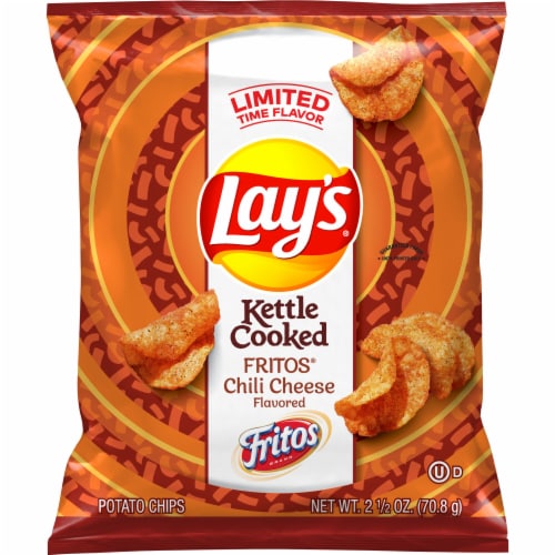 Lay's Kettle Cooked Fritos Chili Cheese Potato Chips Perspective: front