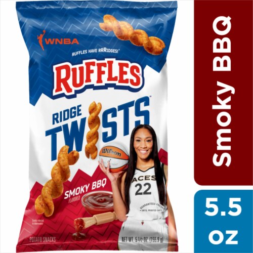 Ruffles® Ridge Twists Smoky BBQ Potato Chips Perspective: front