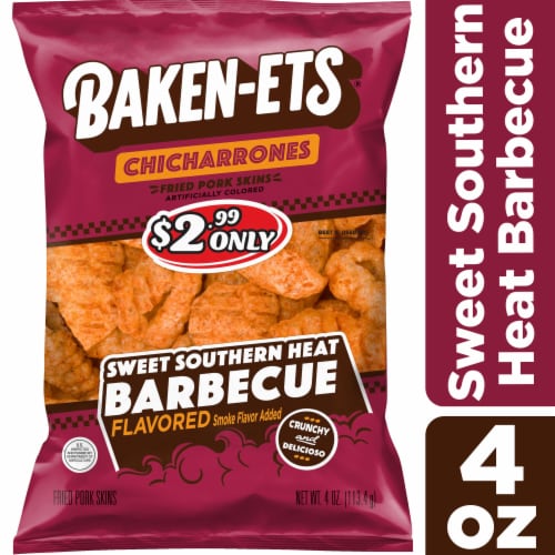 Baken-Ets® Sweet Southern Heat BBQ Chicharrones Fried Pork Skins Perspective: front