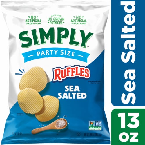 Ruffles Simply Potato Chips Sea Salted 13 Oz Perspective: front