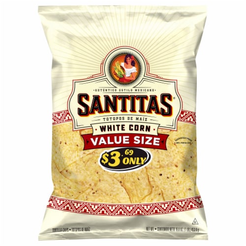 Santitas® White Corn Tortilla Chips Perspective: front