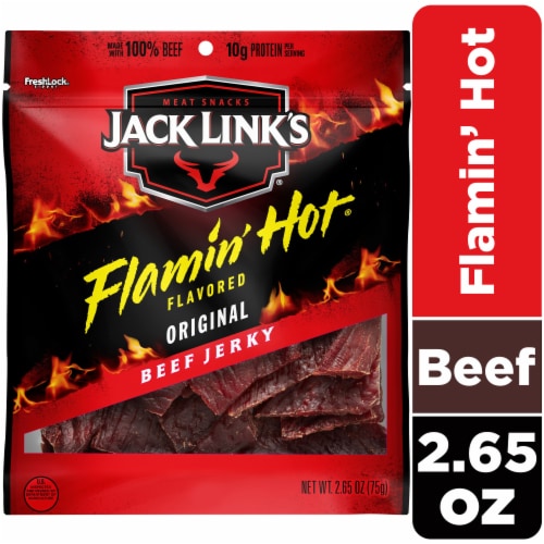 Jack Link's® Flamin' Hot® Flavored Original Beef Jerky Perspective: front