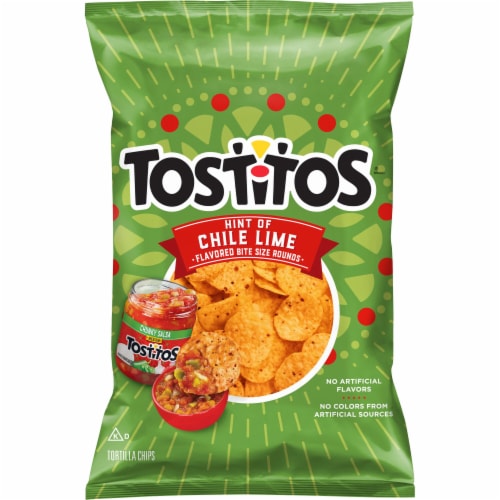 Tostitos® Hint of Chile Lime Bite Size Tortilla Chips Perspective: front