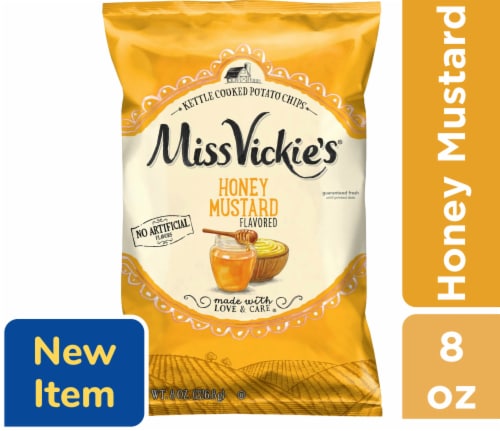 Miss Vickie's Honey Mustard Kettle Cooked Potato Chips Perspective: front
