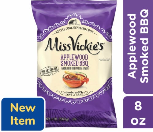 Miss Vickie's Applewood Smoked BBQ Potato Chips Perspective: front