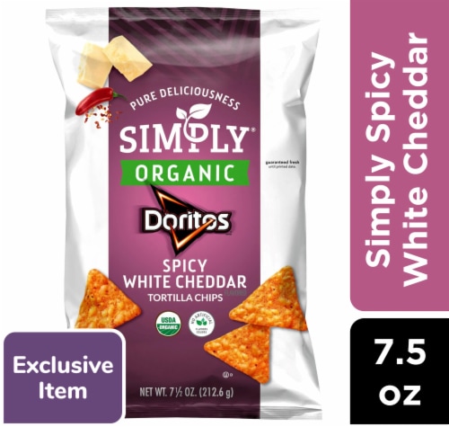 Doritos® Simply Organic Spicy White Cheddar Tortilla Chips Perspective: front