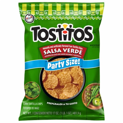 Tostitos® Salsa Verde Tortilla Chips Party Size Perspective: front