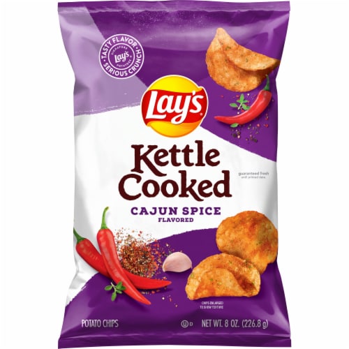 Lay's® Cajun Spice Kettle Cooked Potato Chips Perspective: front