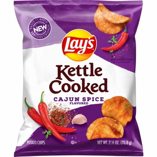 Lay's® Kettle Cooked Cajun Spice Potato Chips Perspective: front