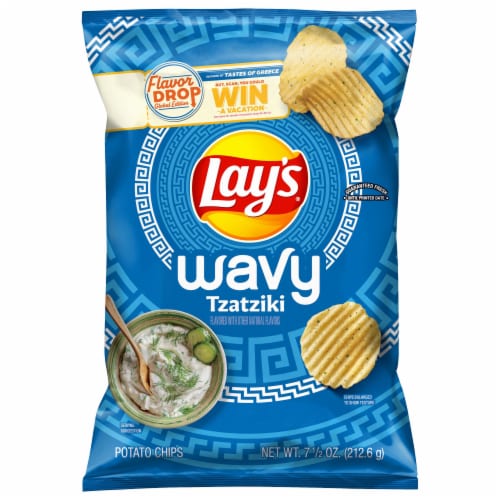 Lay's® Wavy Tzatziki Potato Chips Perspective: front