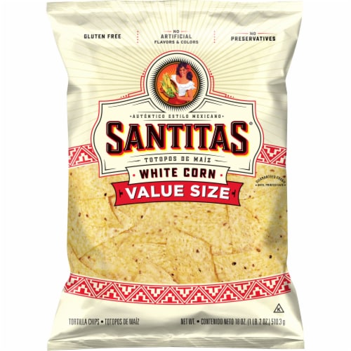 Santitas® White Corn Tortilla Chips Value Size Perspective: front