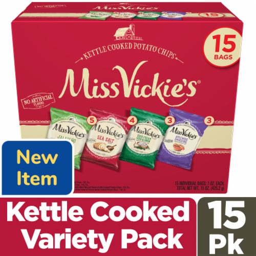 Miss Vickie's Kettle Cooked Potato Chips Variety Pack Perspective: front