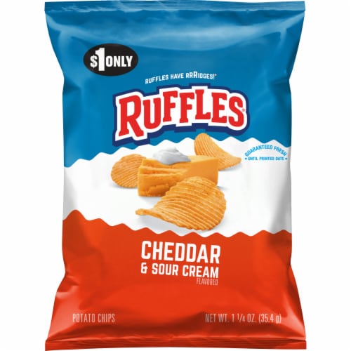 Ruffles Cheddar & Sour Cream Potato Chips Perspective: front