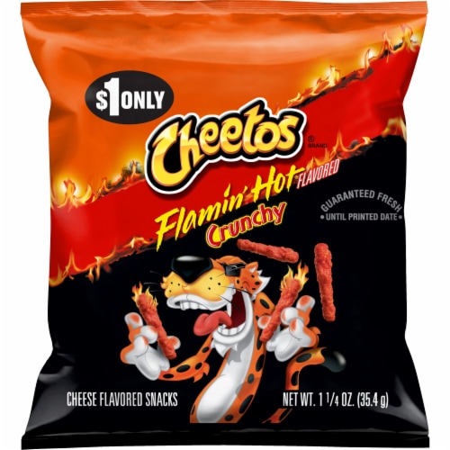 Cheetos® Flamin' Hot Crunchy Cheese Flavored Snacks Perspective: front