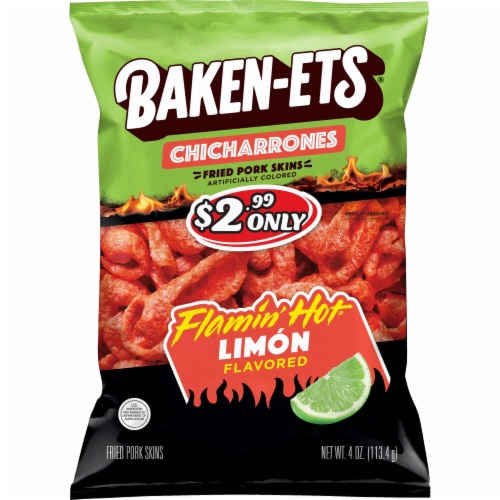 Baken-ets® Flamin' Hot® Limon Fried Pork Skins Perspective: front