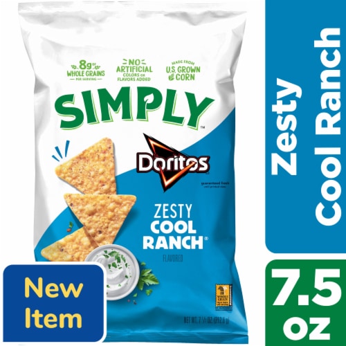 Simply™ Doritos® Zesty Cool Ranch® Flavored Tortilla Chips Perspective: front