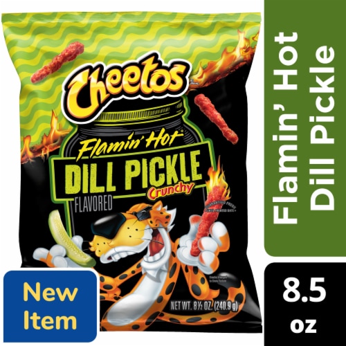 Cheetos® Flamin' Hot® Dill Pickle Crunchy Cheese Flavored Snacks Perspective: front